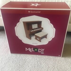 American Girl Melody 1964 Brown Piano with Cream Bench